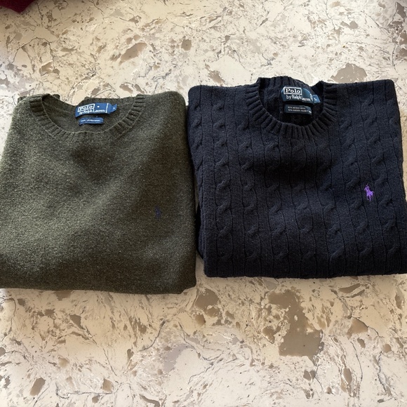 Lot of 2 Men’s Polo Ralph Lauren Pullover Wool sweaters Size Large - Picture 1 of 7